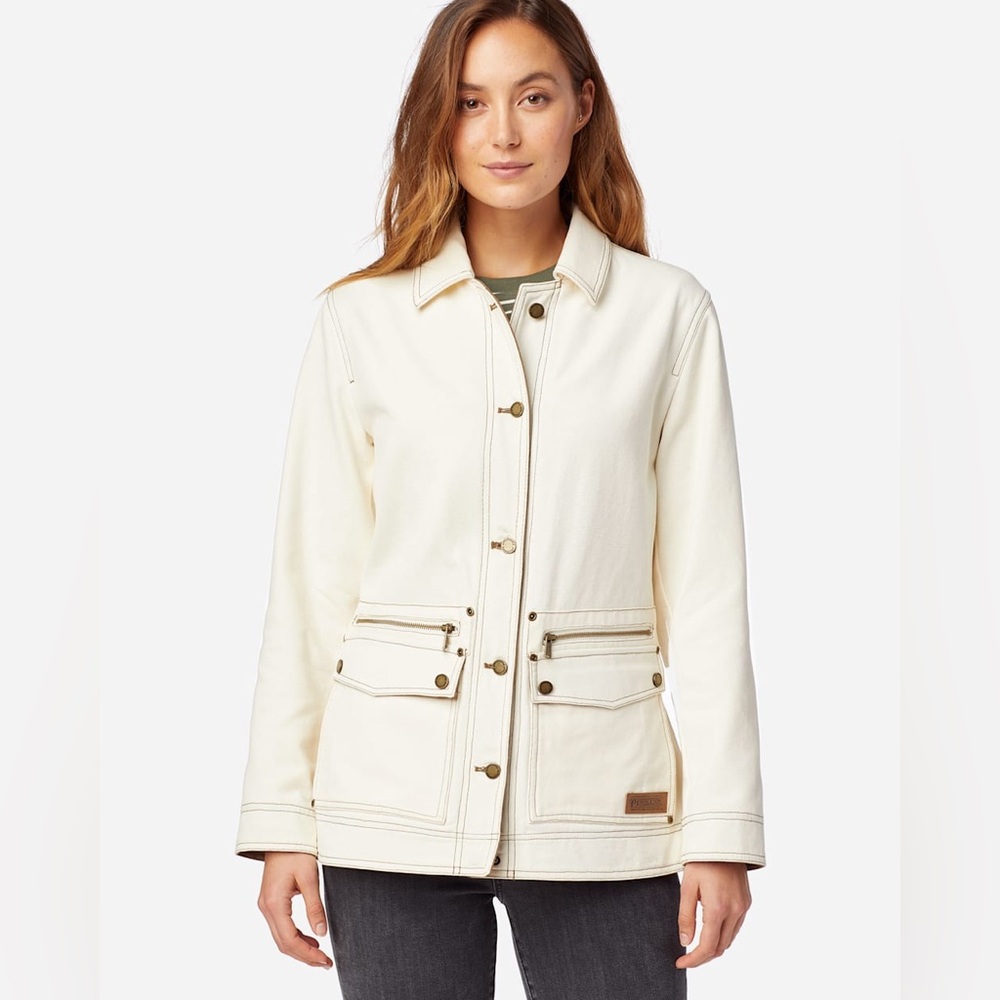 Pendleton Cotton Canvas Barn Jacket Chore Coat khaki size small - Picture 5 of 7